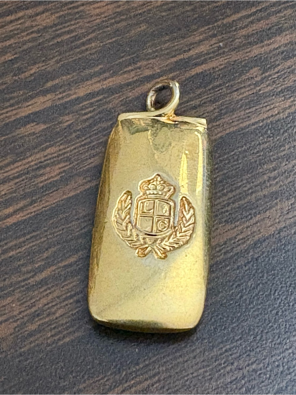 Vintage Liz Claiborne Coat of Arms Pendant | Gold Tone Crest Charm